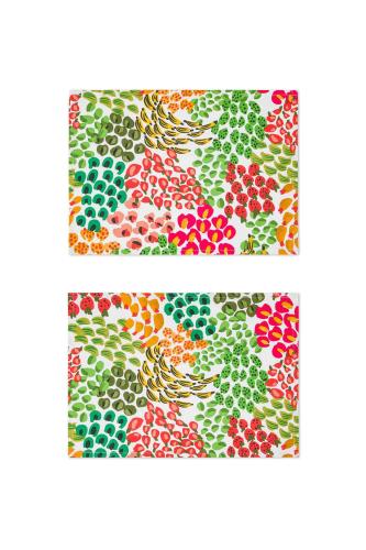 Coincasa σετ σουπλά βαμβακερά με all-over fruits print 2 x 50 x 35 cm - 007394094 Πολύχρωμο